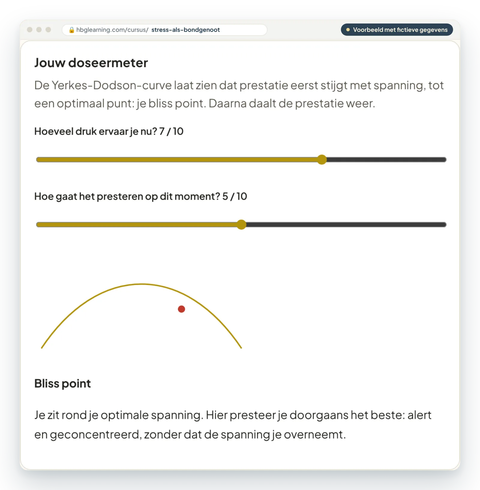 Oefening Doseermeter in de leeromgeving