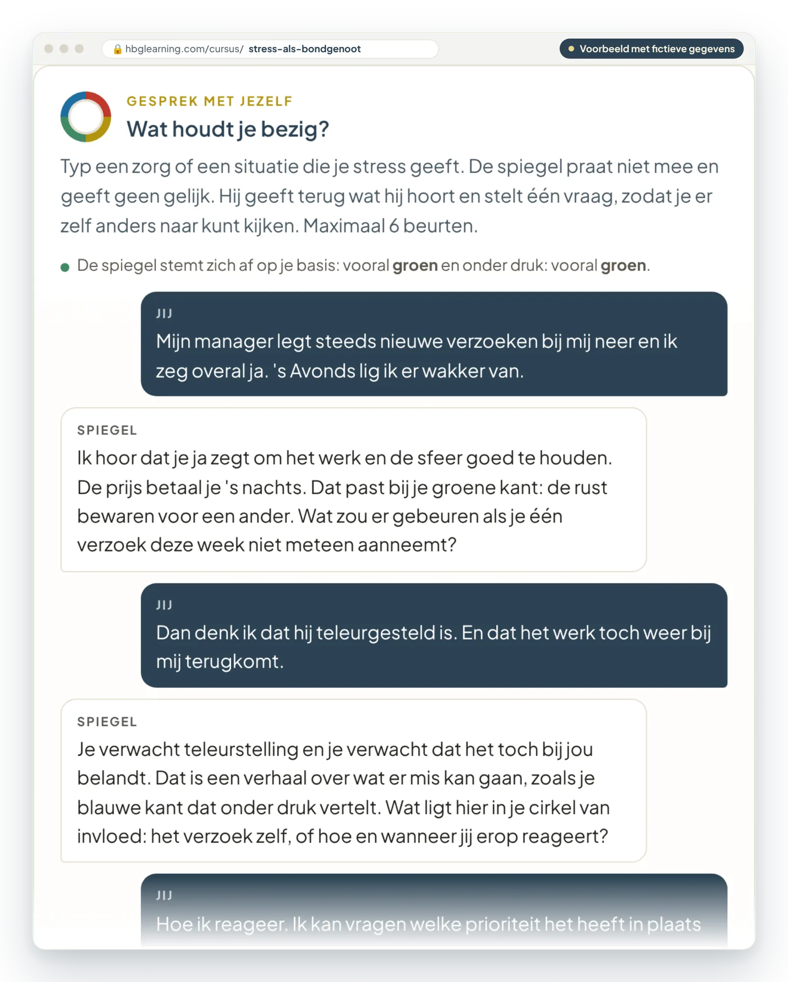 Een gesprek met de spiegel over steeds ja zeggen tegen nieuwe verzoeken