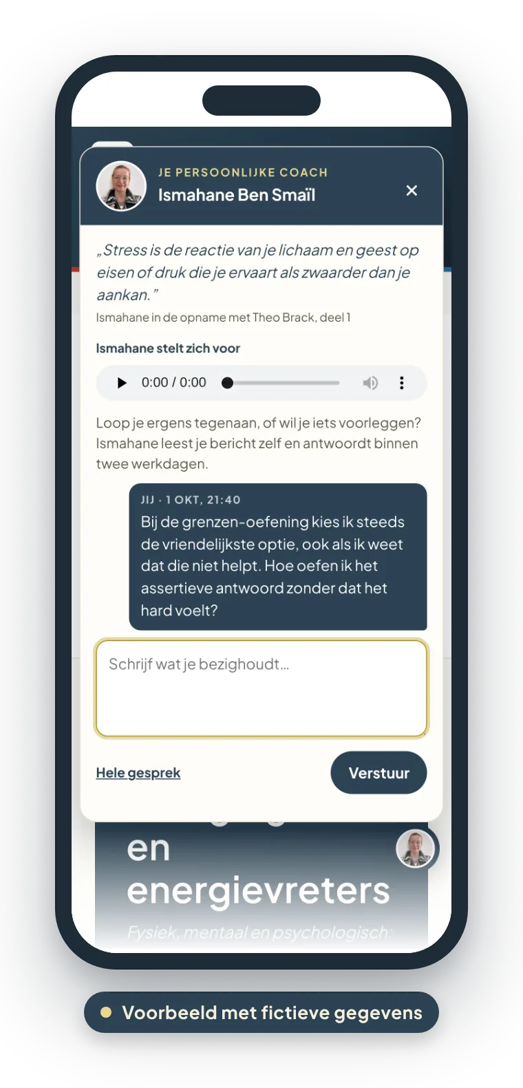 Vraag het Ismahane op een telefoon